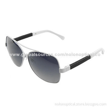Oversize aviator sunglasses in white